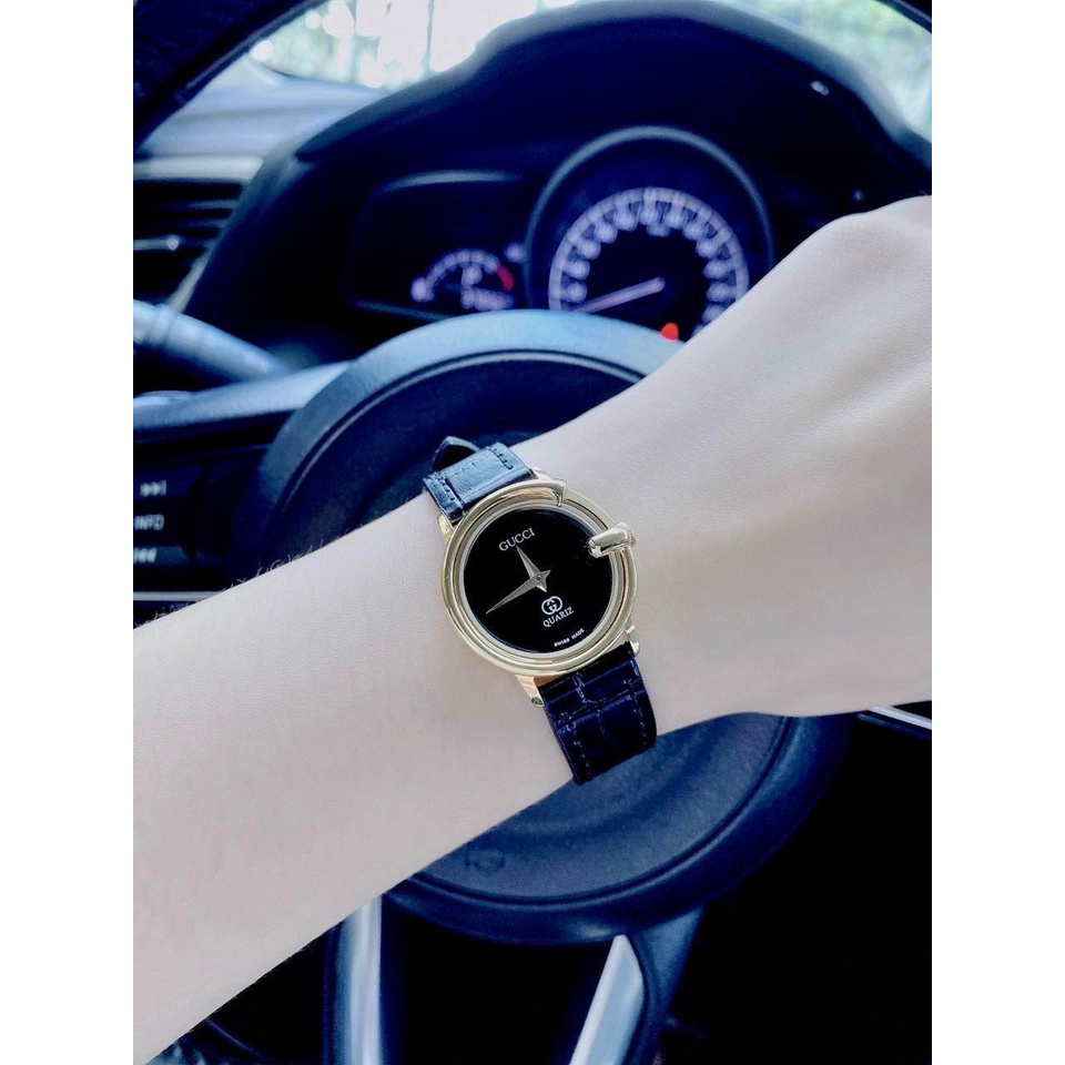 ĐỒNG HỒ NỮ GUCCI LADY WATCH BLACK - Khung thép - máy quazt- 28mm -BẢO HÀNH 24 tháng
