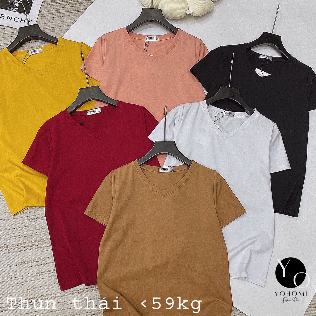 Áo thun nữ cổ tròn tay ngắn thun cotton thái cao cấp YoYo AT05