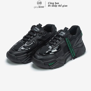 [Mã WABRMH99 giảm 12% đơn 99K]Giày Thể Thao Nữ giayBOM Da Phối Vải Thoáng Khí Đế Cao 4 cm B959