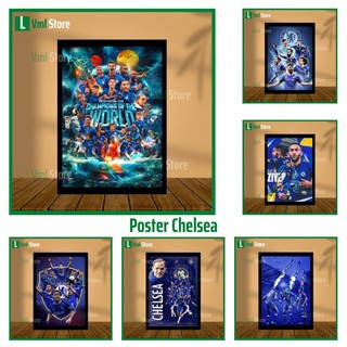 Poster chelsea, khung ảnh bóng đá-poster bóng đá siêu sao,siêu đẹp, trang trí, treo tường