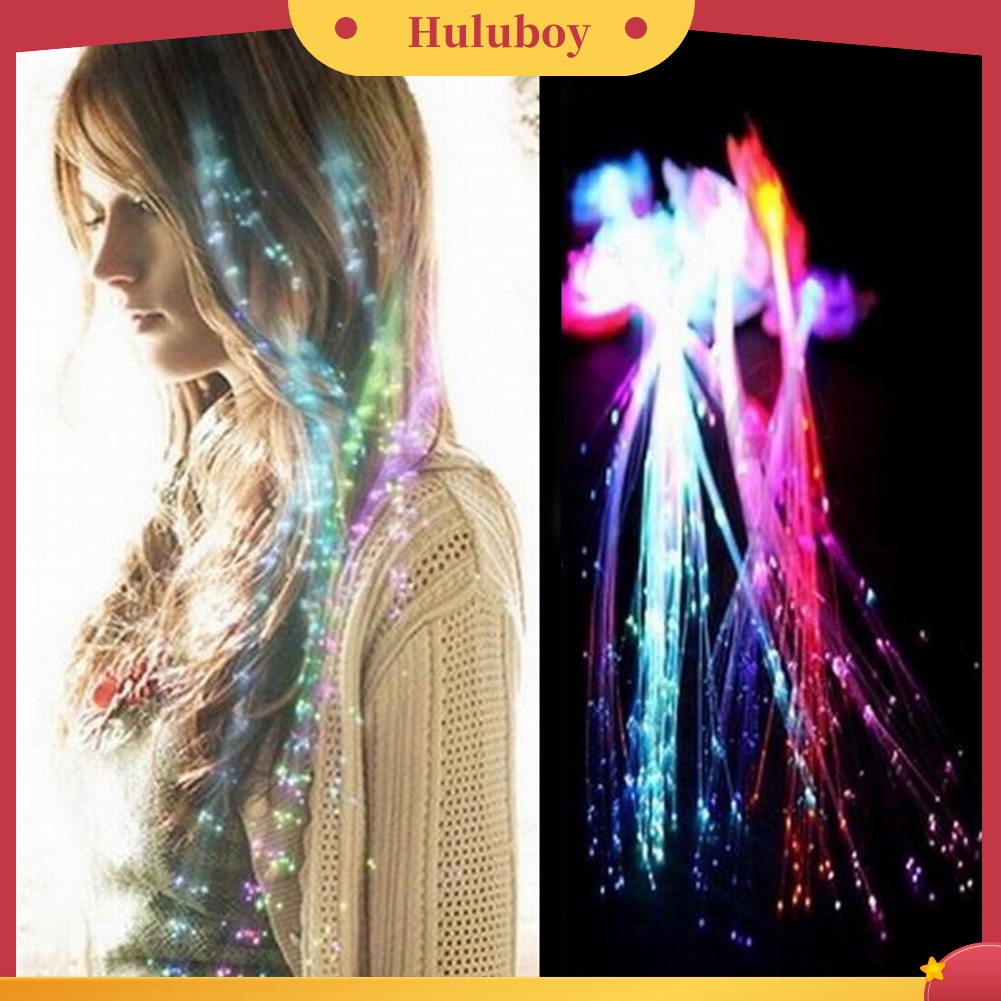 Huluboy| Kẹp tóc dạng dây đèn LED sợi quang trang trí tiệc Halloween