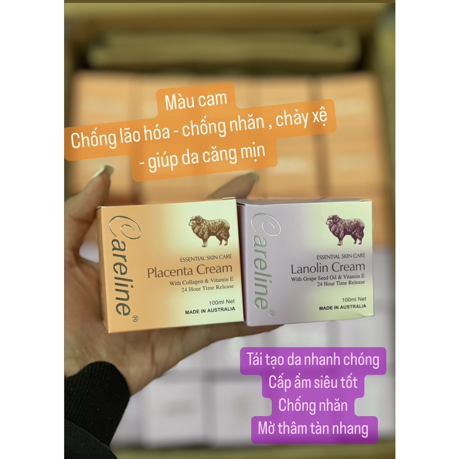 Kem dưỡng da nhau thai cừu Lanolin Cream Careline Úc