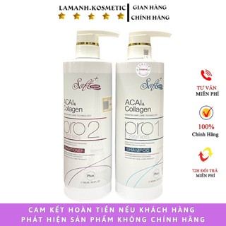 Dầu Gội  Acai & Collagen Argan Soft+ ngăn rụng, ngăn dầu, ngăn gàu, mềm mượt cặp 800ml