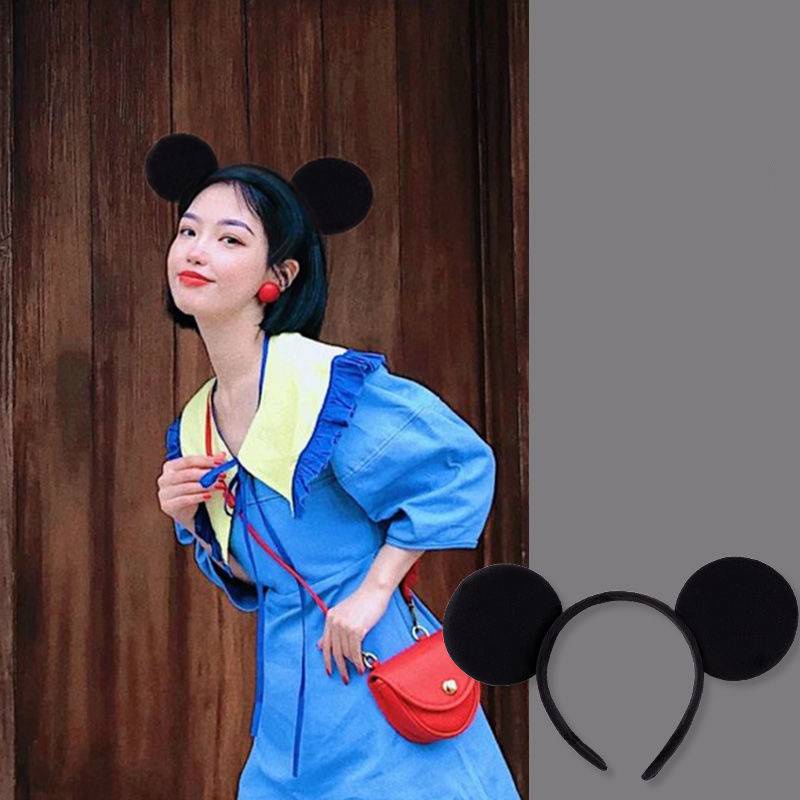DISNEY Băng Đô Cài Tóc Đính Nơ In Hình Chuột Mickey / Minnie StellaLou Linaell Cho Nữ