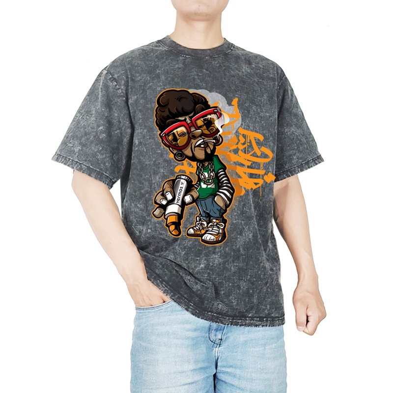 Áo Thun Wash Xám Nam Nữ Local Brand THORS Cool Man Unisex Form Rộng Tay Lỡ