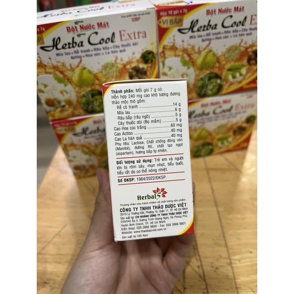 ✅ Bột nước mát/ bột thanh nhiệt Herba cool / Herbacool Mía lau râu bắp