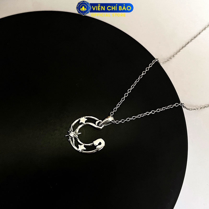 Dây chuyền ki m băng tròn ngôi sao chất liệu bạc Thái 925 thời trang phụ kiện trang sức Viễn Chí Bảo D000090