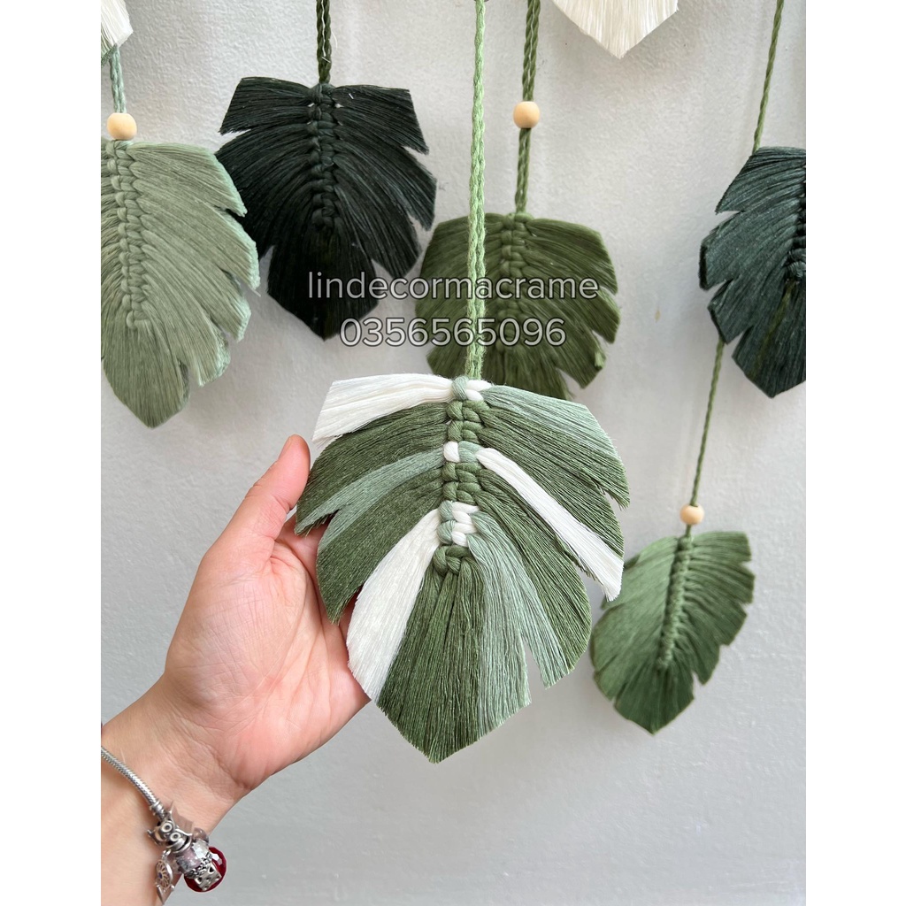 Macrame Lá Treo Tường Size Lớn, Treo Tường  Boho Mix Màu, Macrame Trang Trí Tường Hiện Đại Made By Lin Decor