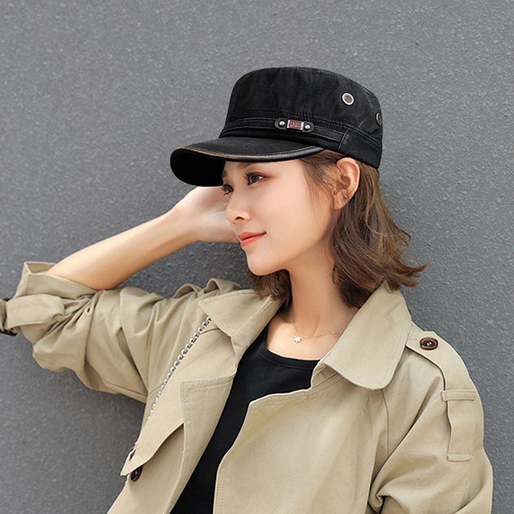 NICKOLAS Mũ Bát Giác Cotton Có Thể Điều Chỉnh Giữ Ấm Mùa Thu Cho Nữ