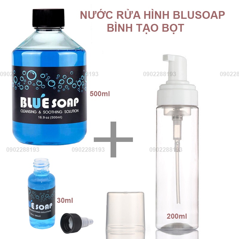 Vệ Sinh BLUSOAP + Bình 💝 BLUPSOAP 500ML 30ML + BÌNH TẠO BỌT 200ML.