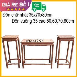 Bộ đôn ghế chân tròn chữ nhật vuông gỗ hương kê phòng khách