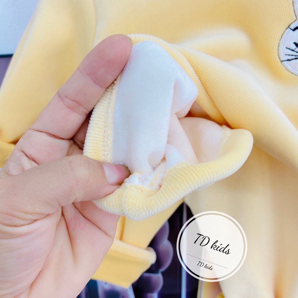 Bộ nỉ lông dài tay Hi'mom Kids cho bé trai/bé gái chất siêu dày ấm