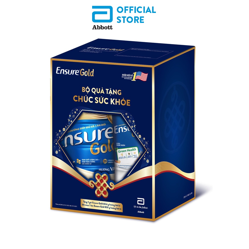 [Tặng 2 gói dùng thử bất kì] Sữa bột Ensure Vani (HMB) 850g