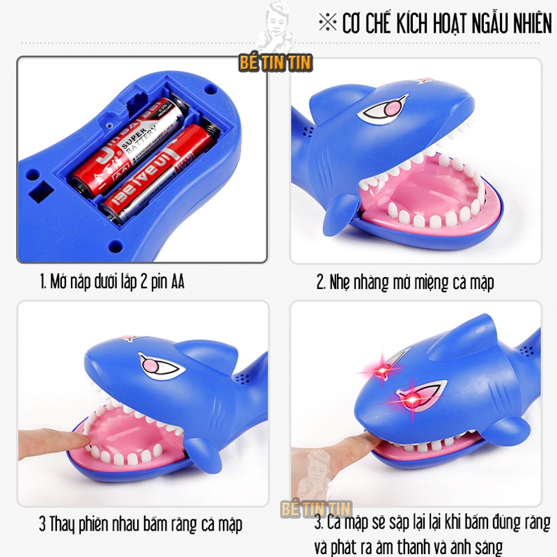 Đồ Chơi CÁ MẬP Cắn Tay CÓ LOA CÓ NHẠC / Đồ Chơi Cá Sấu Khám Răng Cho Bé - Đồ Chơi TinTin