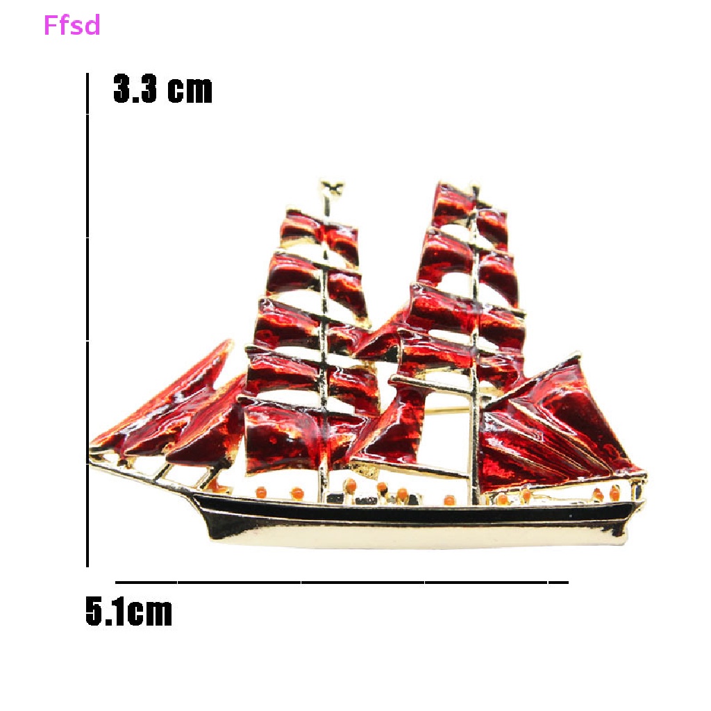 {Ffsd} Trâm Cài Áo Hình Thuyền Pha Lê Tráng Men Pha Lê Cổ Điển Thời Trang Làm Quà Tặng