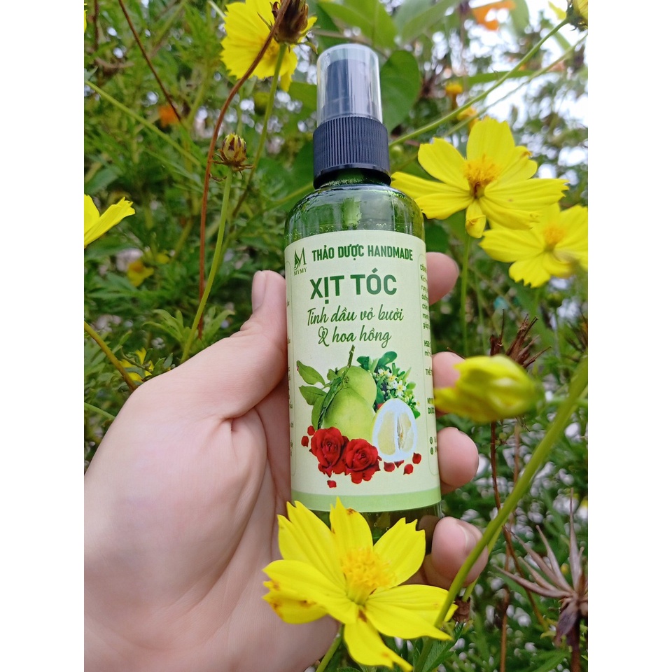 Xịt mọc tóc tinh dầu vỏ bưởi & hoa hồng 100ml [MyMy - Sản phẩm thảo dược handmade]