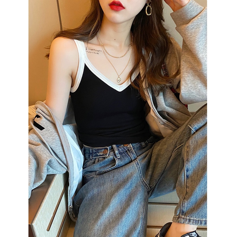 NRVP Hàng Có Sẵn Áo Tank Top Co Giãn Có Đệm Lót