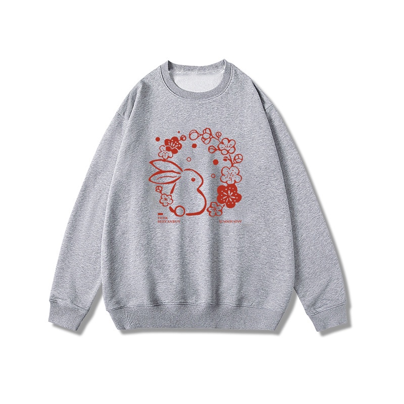 NRVP Áo Khoác Thể Thao Tay Dài Dáng Rộng In Hình Thỏ Năm Mới 2023 Phong Cách Trung Hoa Hàn Quốc Cho Nữ