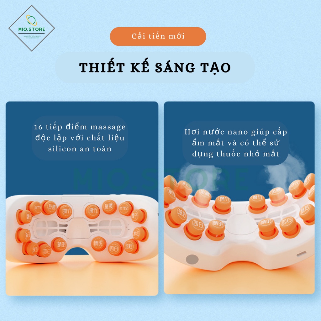 Máy Massage Mắt Thông Minh Q7 Massage 16 Điểm, Phun Sương Nano, Nghe Nhạc, Giảm Mỏi Mắt, Lưu Thông Tuần Hoàn Máu