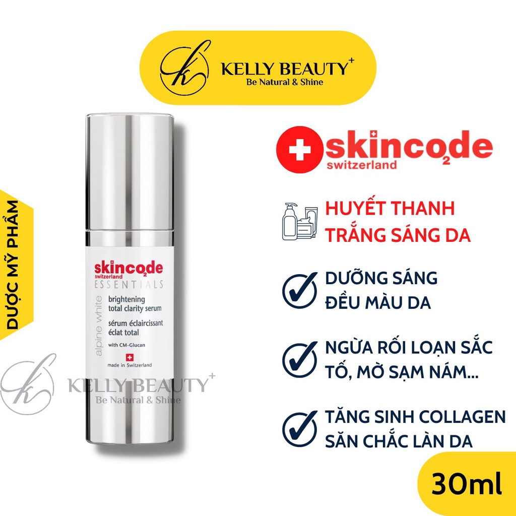Huyết Thanh Sáng Da Brightening Total Clarity Serum SKINCODE - Mờ Sạm Nám, Săn Chắc và Trẻ Hóa Làn Da | Kelly Beauty