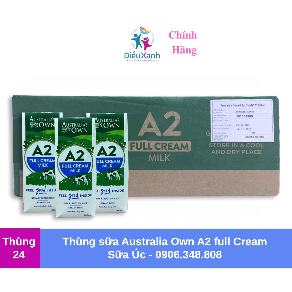 Sữa Tươi Nguyên Kem Australia's OWN A2 200ML - Nhập Khẩu Úc