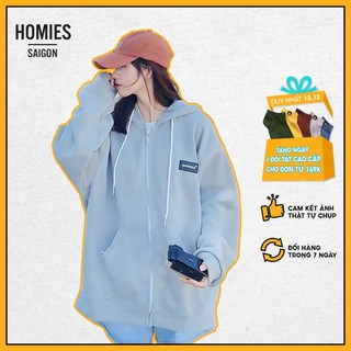 Áo khoác nỉ unisex màu xám tag nhựa dumble - homies saigon