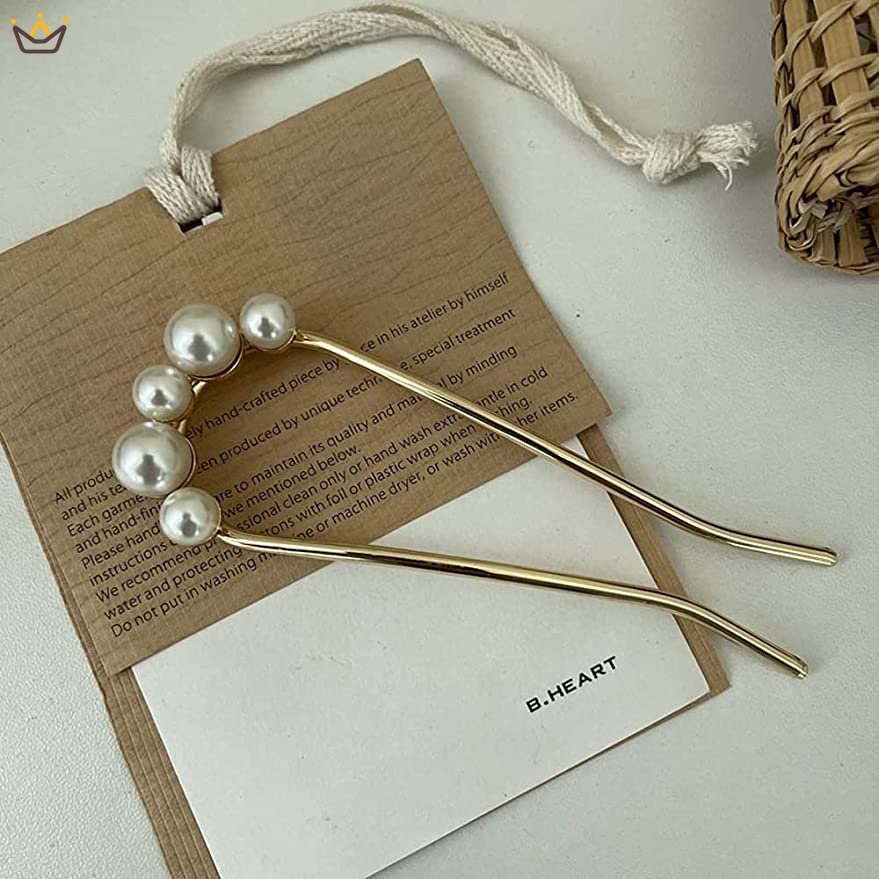 Trâm Cài Tóc Chữ U Đính Ngọc Trai Giả Thanh Lịch