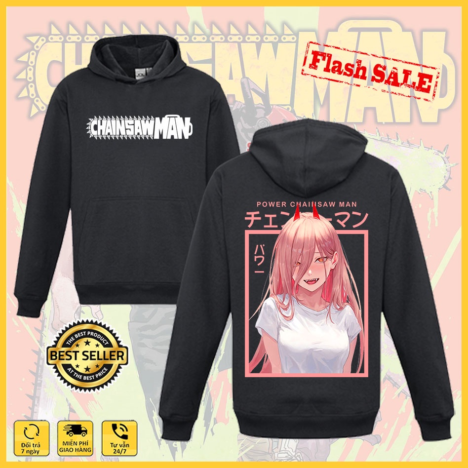 Áo hoodie Chainsaw Man - Áo Anime in hình Denji, Power, Makima, Pochita, Aki cực đẹp, mẫu mới siêu HOT