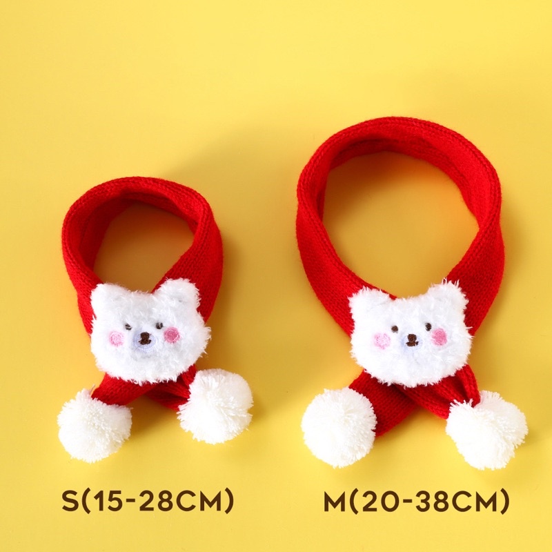 Khăn len khăn quàng cổ tết cho thú cưng, khăn cổ tết chó mèo 2023 BECHON