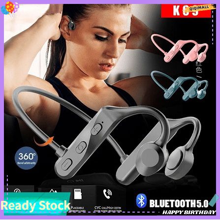 Tai Nghe Truyền Âm Qua Xương Tai Nghe Bluetooth Không Dây Mở Với Mic Tai Nghe Móc Tai Chống Nước Có Micrô