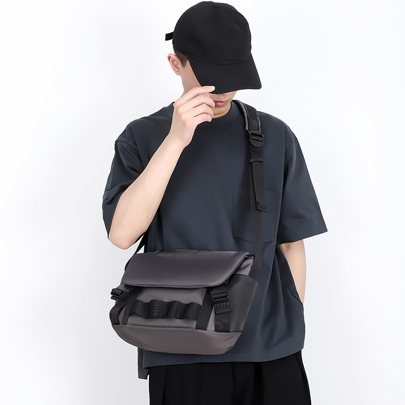 Evelyn Túi Đeo Vai Bằng nylon Sức Chứa Lớn Màu Trơn Thời Trang Mới Dành Cho Nam Sinh