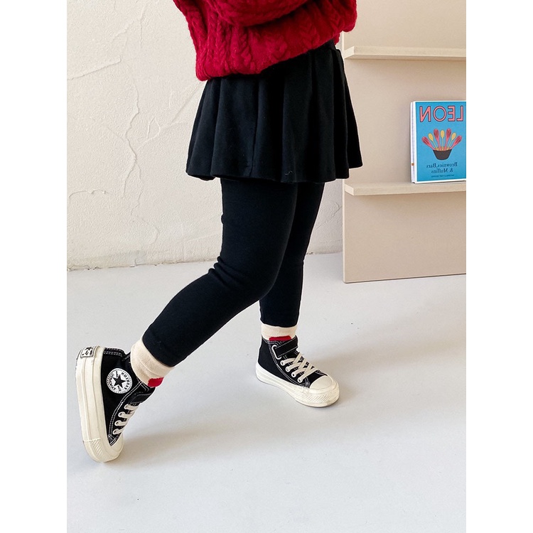Quần legging dài liền chân váy xếp ly cho bé gái