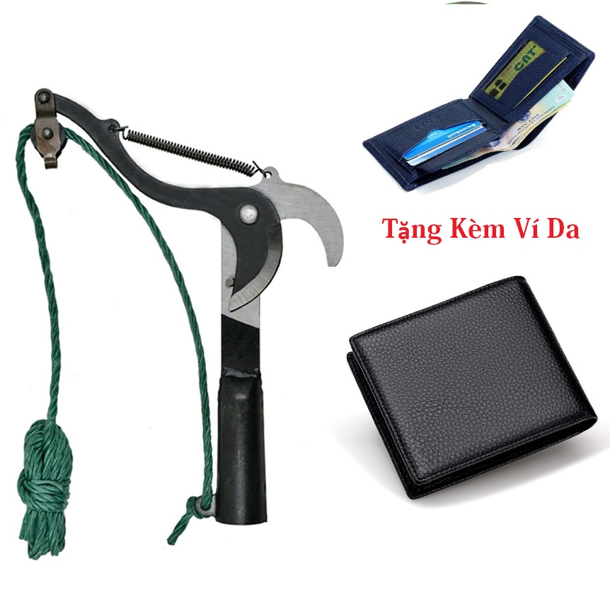 Đầu kéo cắt cành - Kéo tỉa cành cây trên cao tặng kèm ví da nam cao cấp