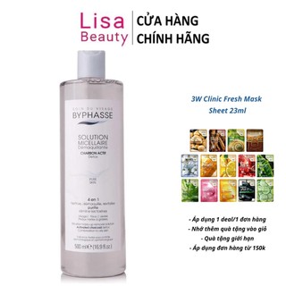 Nước Tẩy Trang Byphasse Than Hoạt Tính Charbon Micellar Make-up Remover Solution 500ml