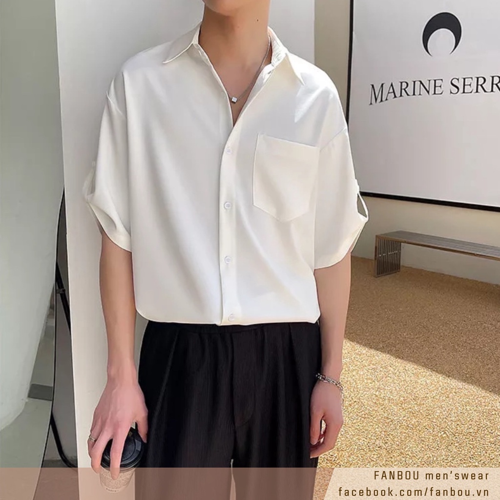Áo Sơ Mi Nam Tay Lỡ Có Khóa Dây - SM004 - FANBOU