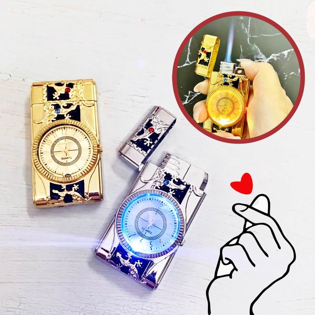 QUÀ TẶNG - 𝐇𝐨̣̂𝐩 𝐐𝐮𝐞̣𝐭 𝐁𝐚̣̂𝐭 𝐋𝐮̛̉𝐚 khè đồng hồ 2in1 hình tắc kè có đèn Led siêu đẹp - FREESHIP