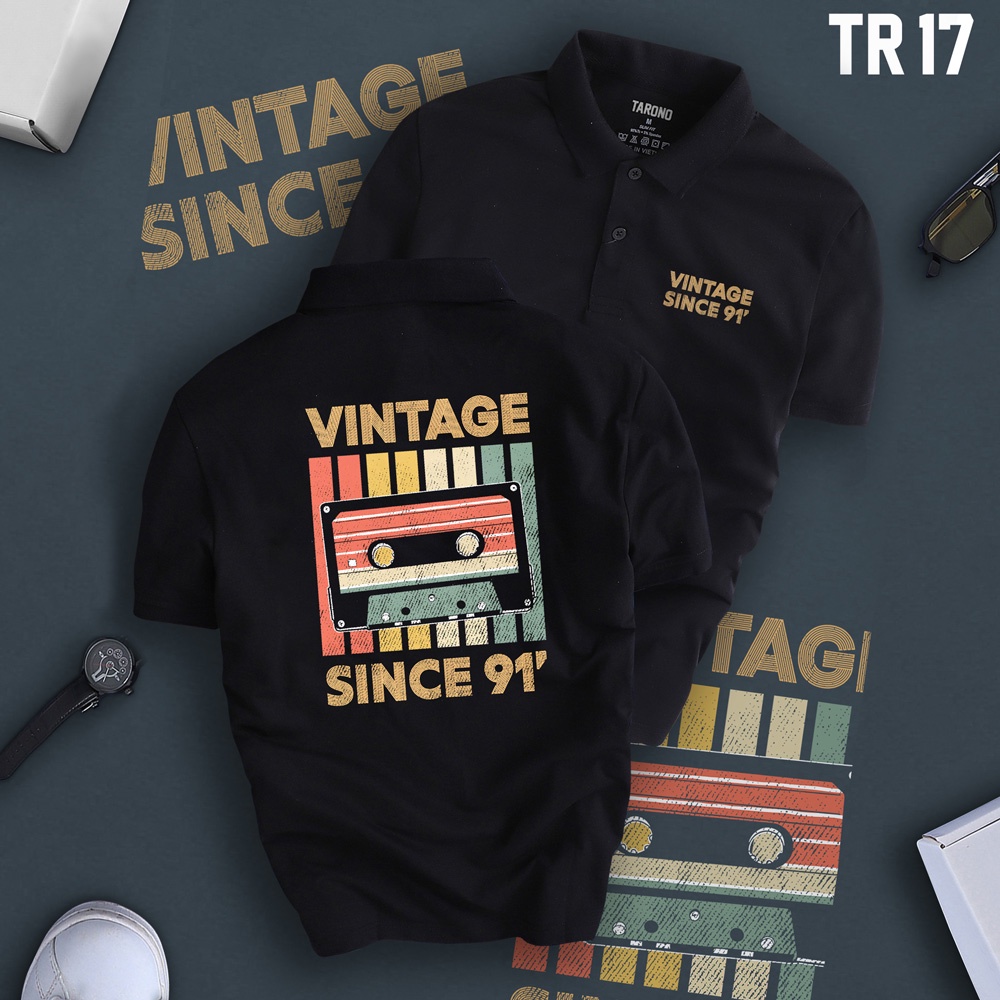 Áo Polo Nam Vintage 1991 Since Chất Vải Cá Sấu Mềm Mịn Thoáng Mát Thấm Hút Mồ Hôi GUCATIN TR17
