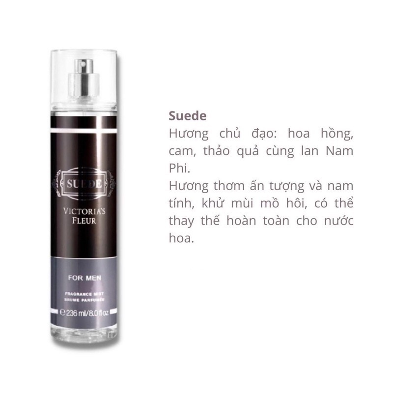 Xịt toàn thân bodymist  Nam VICTORIA FLEUR thơm quyến rũ 236ml