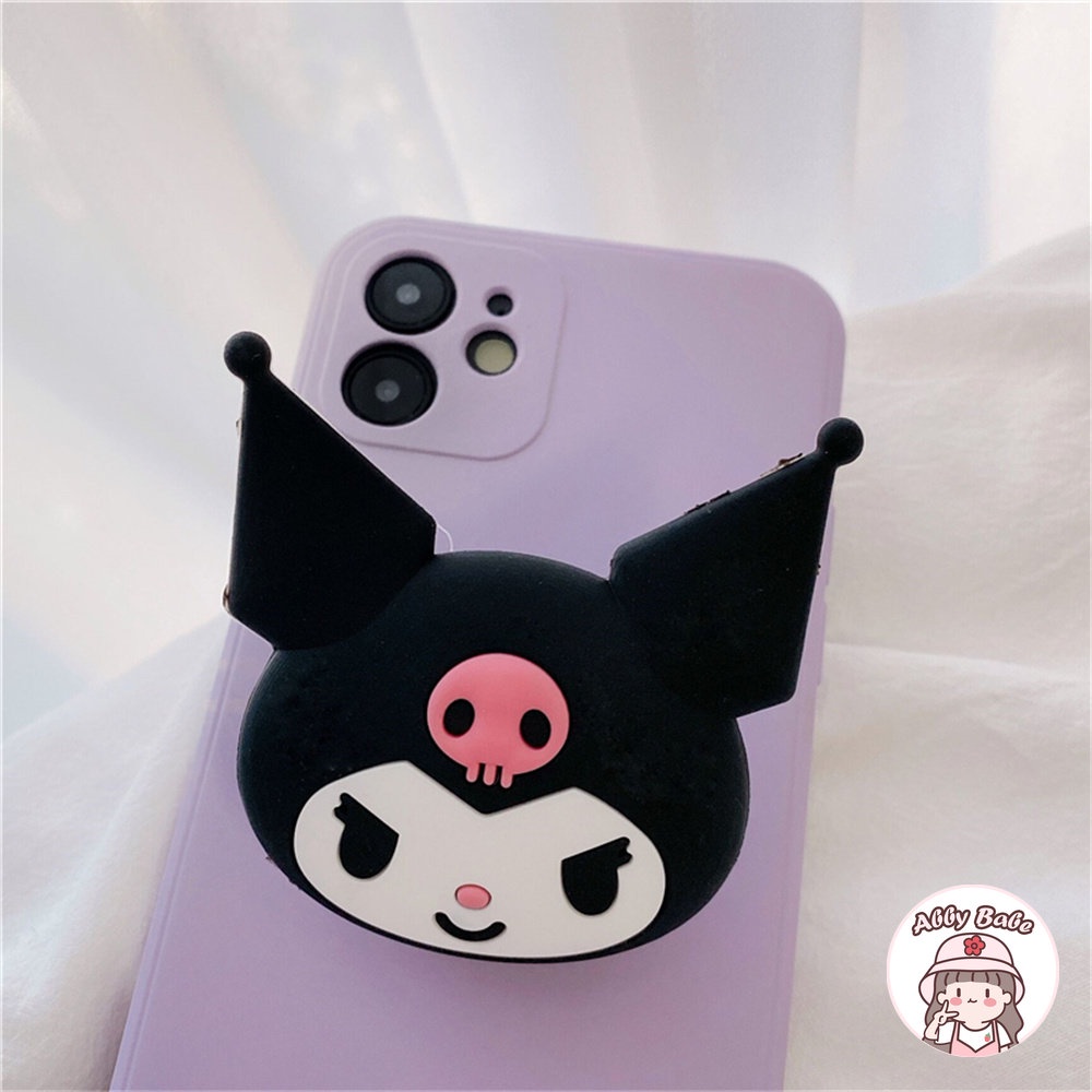 Ốp Điện Thoại TPU Mềm Chống Mồ Hôi Có Giá Đỡ Hình Kuromi Cho IPhone 14 Pro Max 11 7Plus 13 12 11 Pro Max X XS