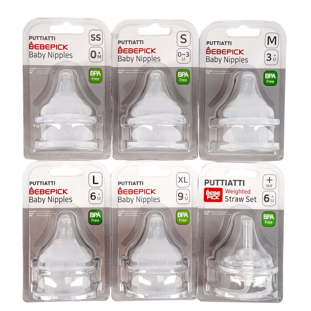 Núm ti Bebepick cho bé silicone siêu mềm đủ size SS/S/M/L/XL