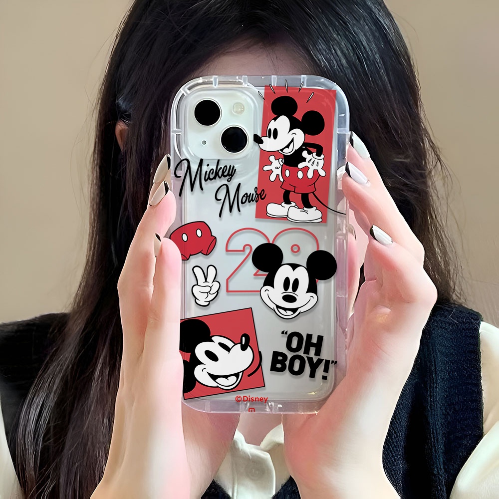Ốp Điện Thoại Trong Suốt In Hình Mickey Minnie Cho iphone 14promax 11 13 12 7Plus X XS Max