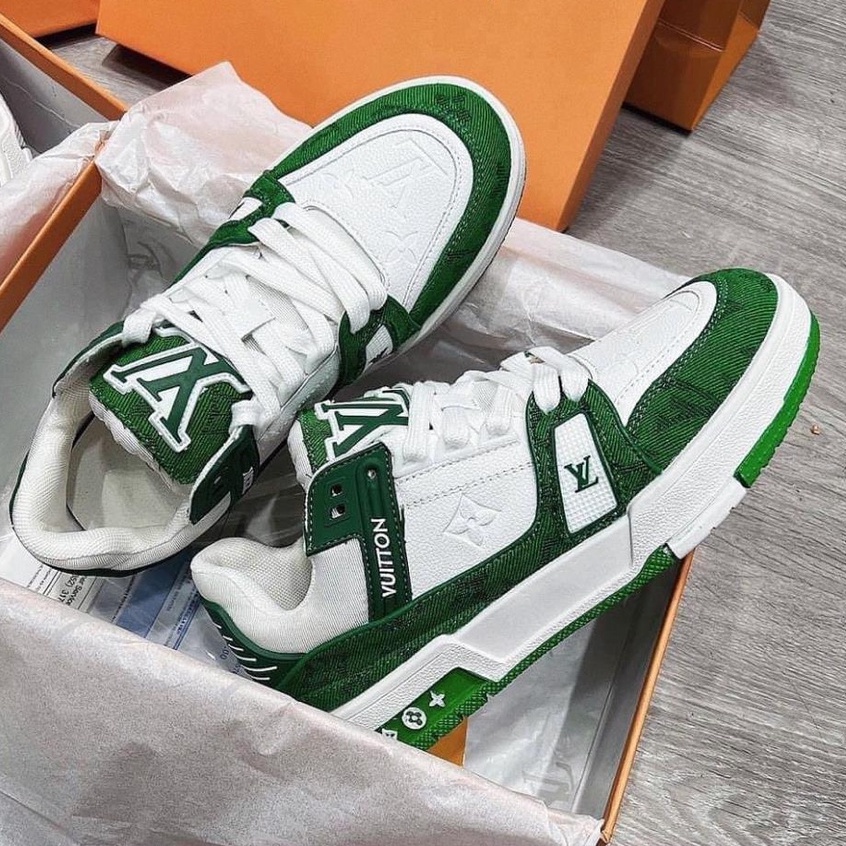 Giày LV Louis Vuitton Trainer Black White,Xanh Green, Xanh NaVy Giày Sneaker LV Nam Nữ Hàng Cao Cấp