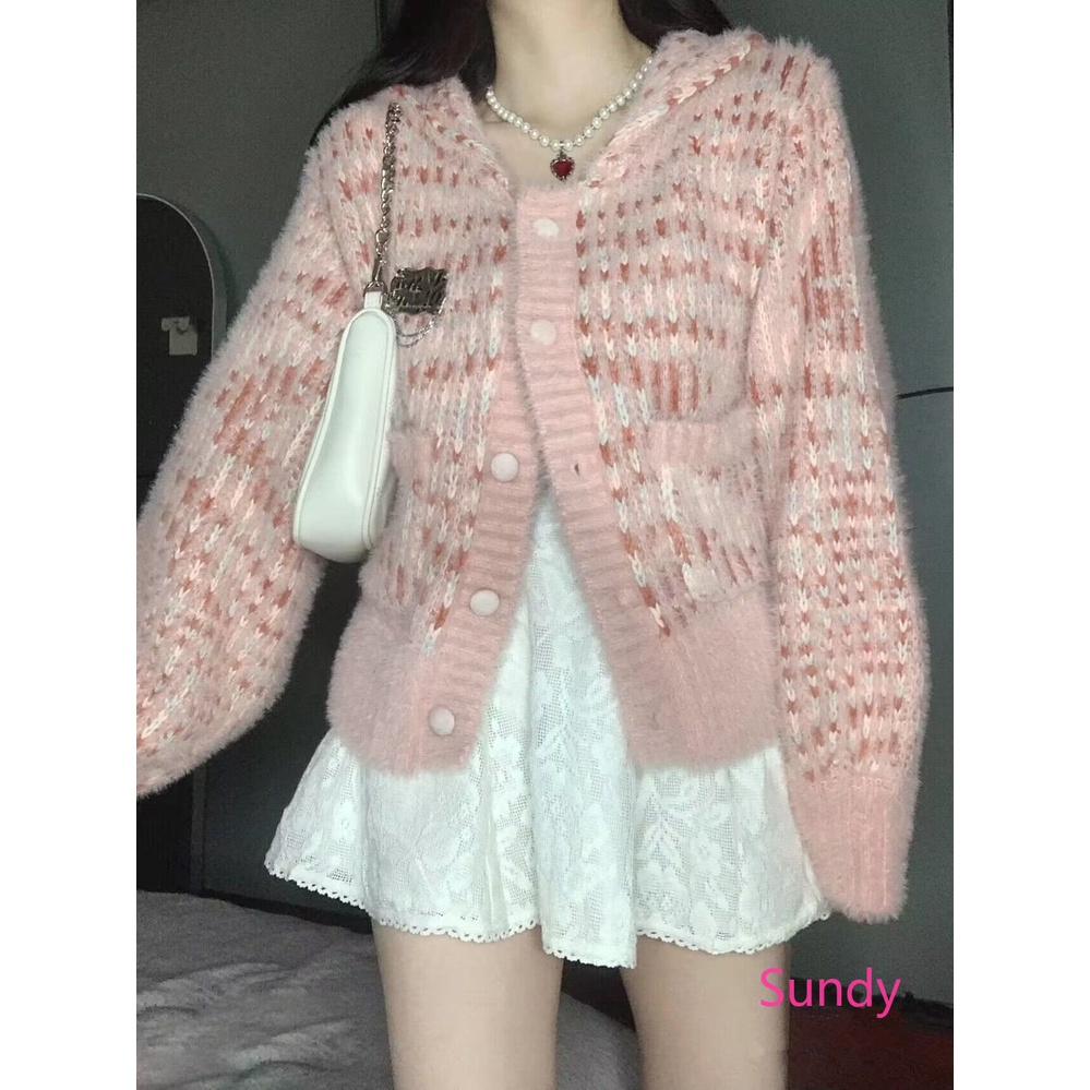 Plus Áo Khoác Cardigan Dệt Kim Dáng Rộng Thời Trang Thu Đông Cho Nữ