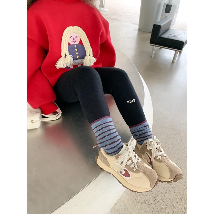 Quần legging trơn cho bé Kids lót lông QG533 sz 90-150, quần bé giá mùa đông, co giãn, ấm áp