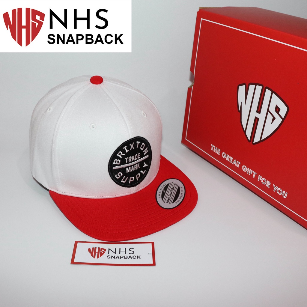 Mũ NHS Snapback Brix Trắng Đỏ Mê Li BR015.