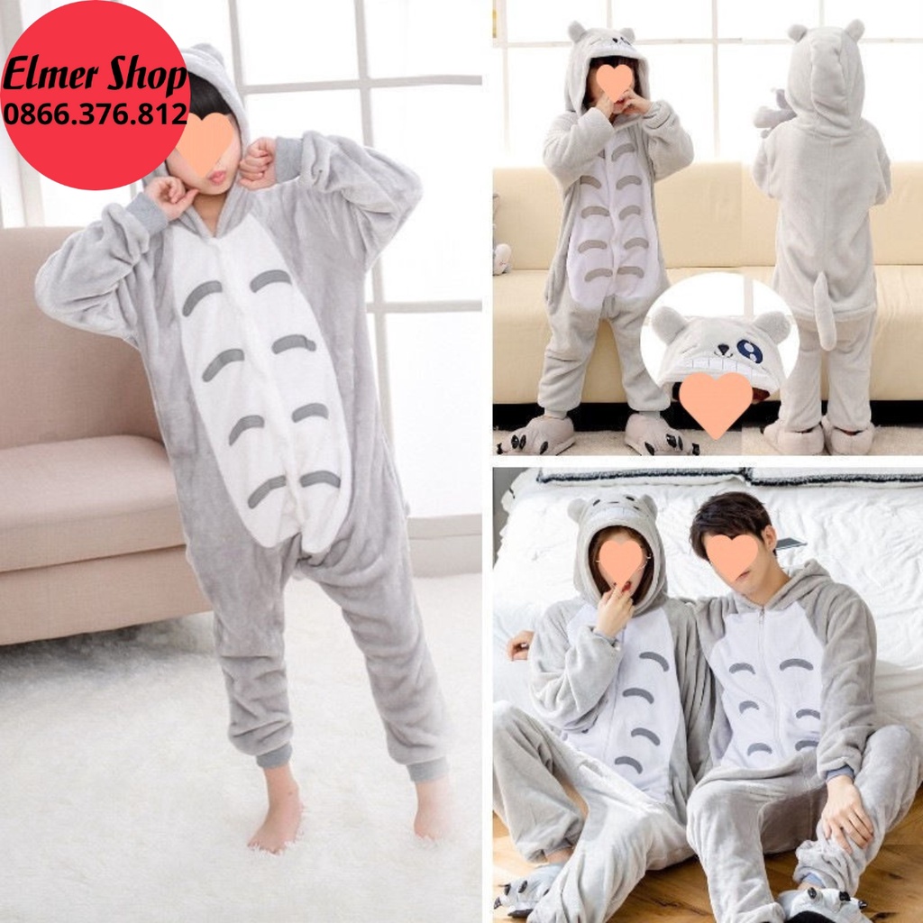 Bộ đồ hình thú cho bé và người lớn Elmer Shop BDTKL04, quần áo mèo Toroto cosplay hoạt hình nhiều màu sắc dễ thương