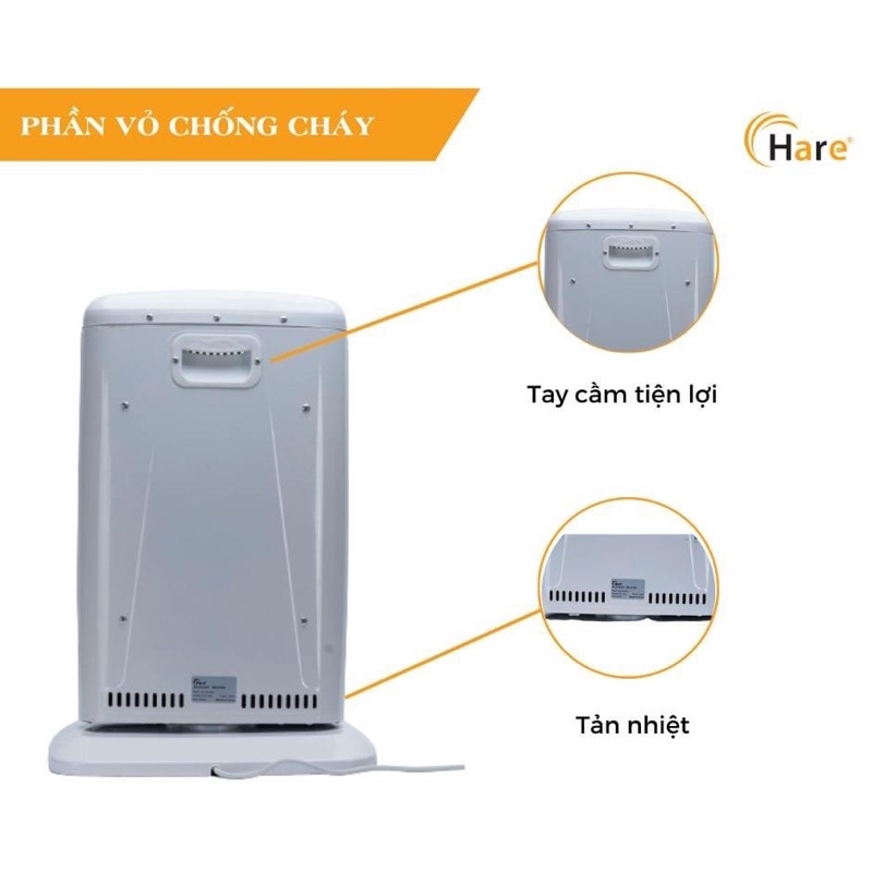 ☀️Sưởi Phòng 2 Bóng-3 Bóng Hare-Thiết Kế Nhỏ Gọn-Làm Ấm Nhanh-Không Khô Da-Bảo Hành 12 Tháng