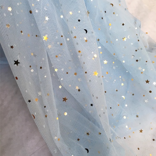 Khăn Trải Bàn Bằng Vải Lưới Họa Tiết Ngôi Sao Mặt Trăng Lấp Lánh