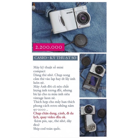 máy ảnh mini compact Casio vintage