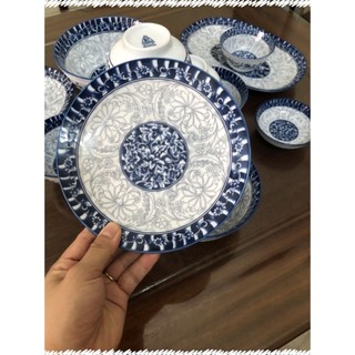 Xả Kho combo 2 chiếc đĩa cạn 7 sứ bát tràng mã 809 đường kính 18cm